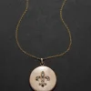 Antique 1800s 14k Gold Fill & Paste Crystal Fleur de Lis Locket Necklace