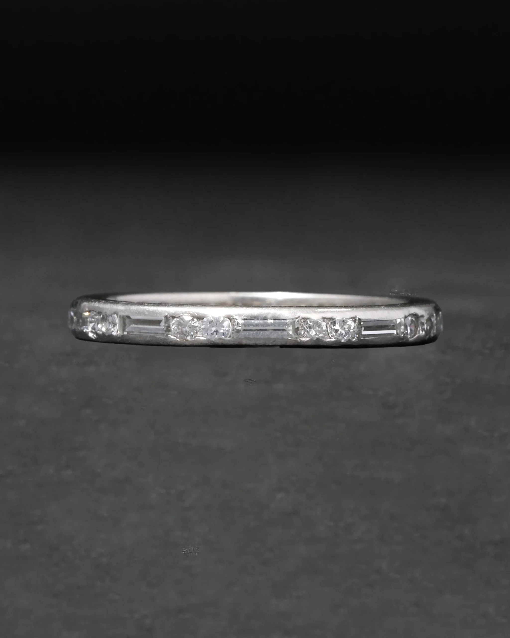 Antique 1910s Platinum & Diamond Band Ring