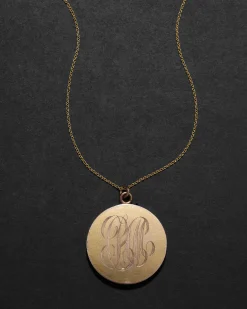Antique Victorian 14k Gold Fill Hand Etched Filigree Locket Necklace