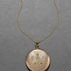 Antique Victorian 1800s 14k Gold Fill Fleur de Lis Locket Necklace