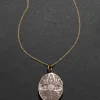 Antique Victorian 1800s 14k Gold Fill Hand Etched Locket Necklace