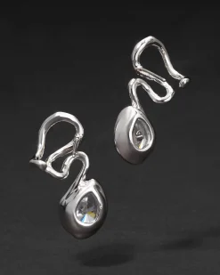 Asterales Floating Vine Post Earring- Silver