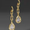 Asterales Gold Link Pear Drop Earring