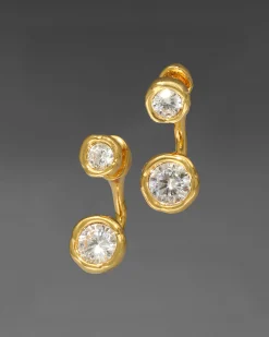 Asterales Gold Molten Front Back Earring