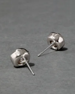 Asterales Molten Bezel Stud Earring- Silver