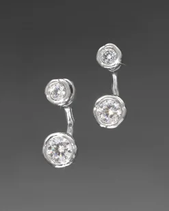 Asterales Silver Molten Front Back Earring