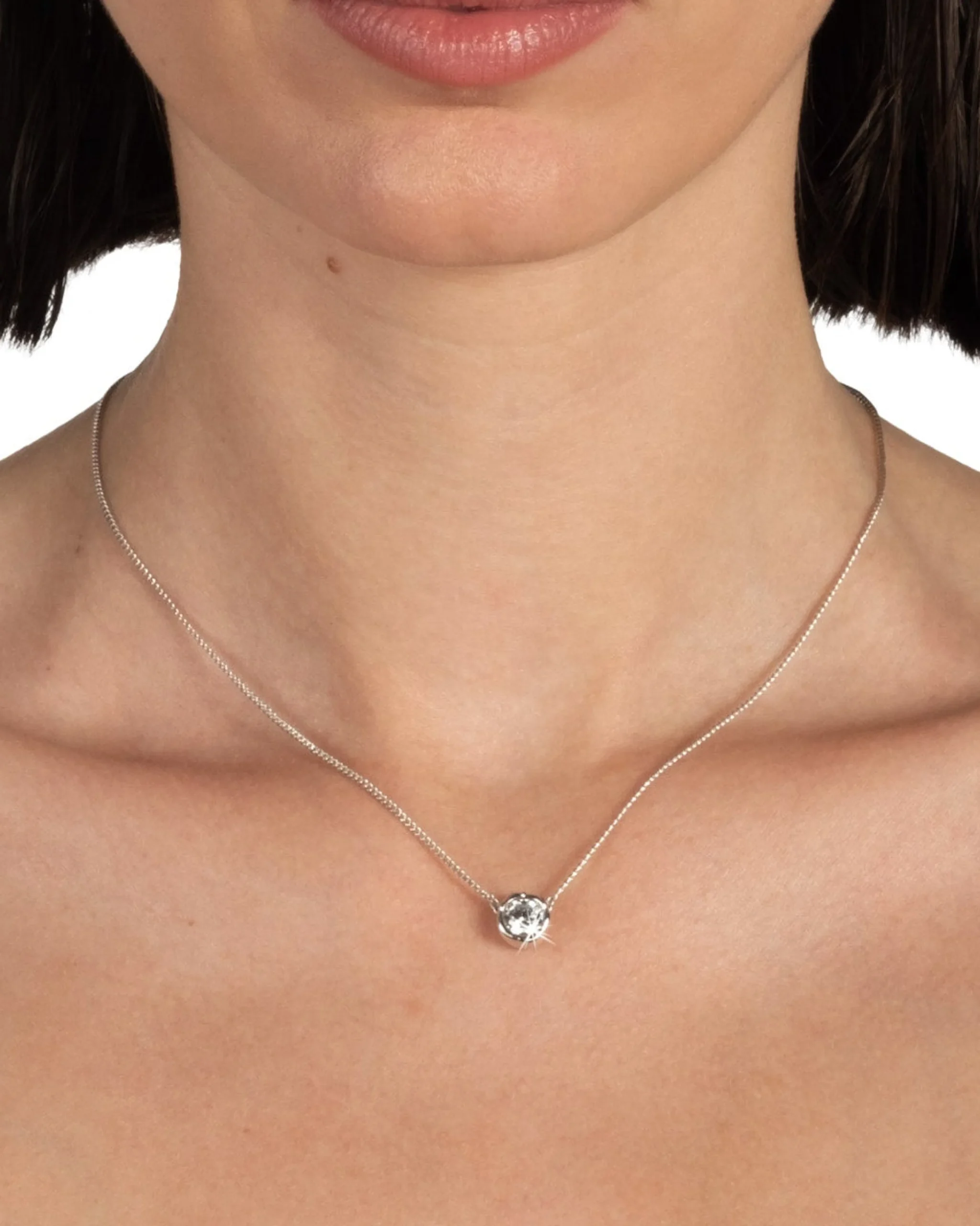 Asterales Silver Solitaire Necklace
