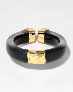 Bonbon Crystal Lucite Hinge Bracelet- Black
