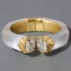 Bonbon Crystal Lucite Hinge Bracelet- Silver