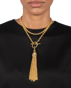 Brut Gold Long Tassel Necklace