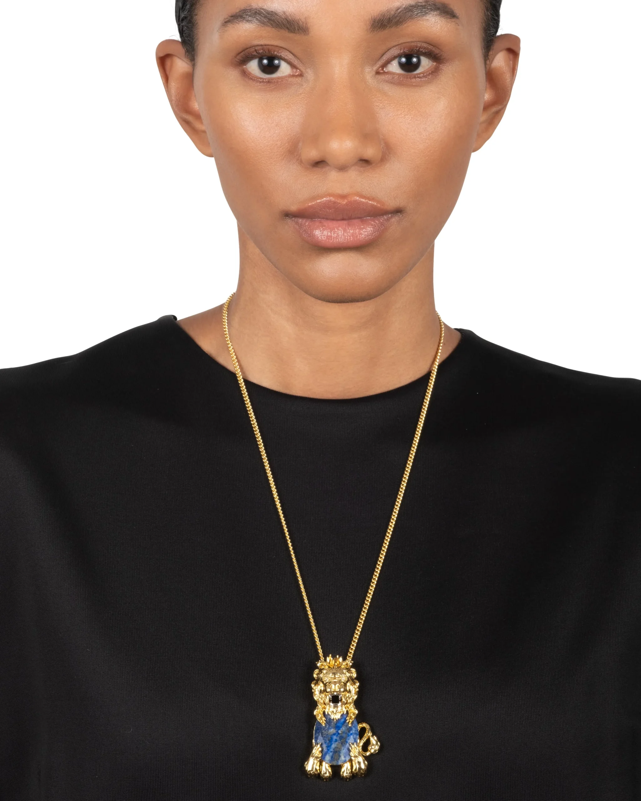 Brut Lion Lapis Necklace