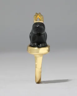 Bunny Obsidian Ring