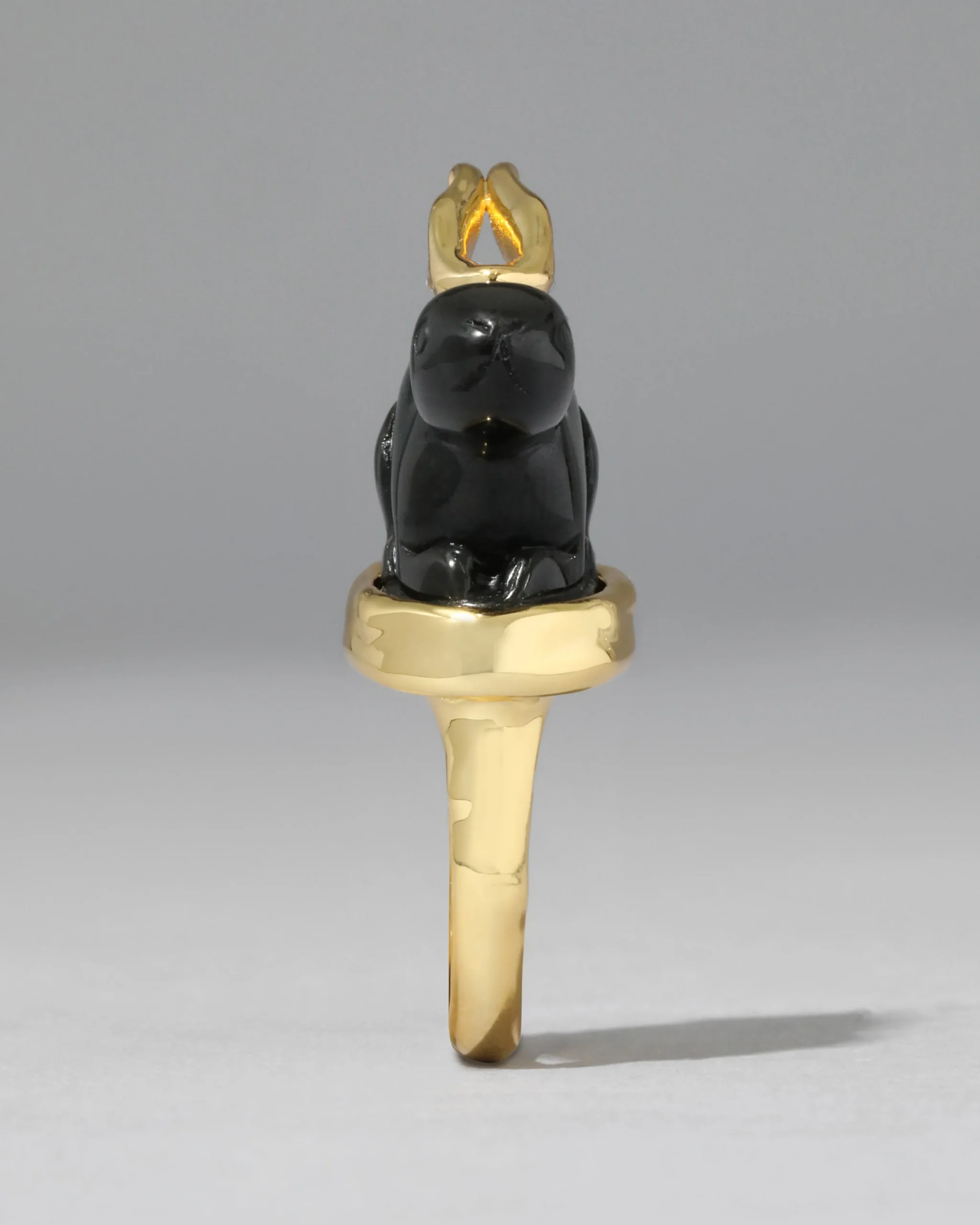 Bunny Obsidian Ring