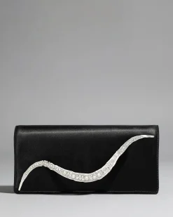 Crystal Curve Clutch- Black