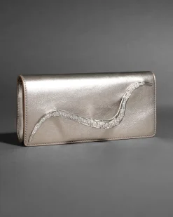 Crystal Curve Clutch- Champagne