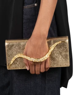Crystal Curve Clutch- Gold