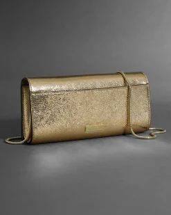 Crystal Curve Clutch- Gold
