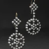 Cut Steel Medium Spoke Wire Drop Earring
