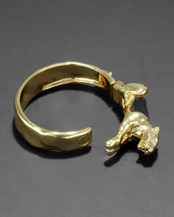 Gold Panther Jelly Belly Hinge Bracelet