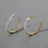 Gold Two Tone Pave Hoop Earring
