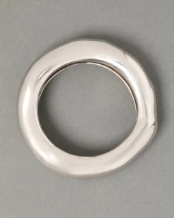 Large Molten Bangle Bracelet - Silver