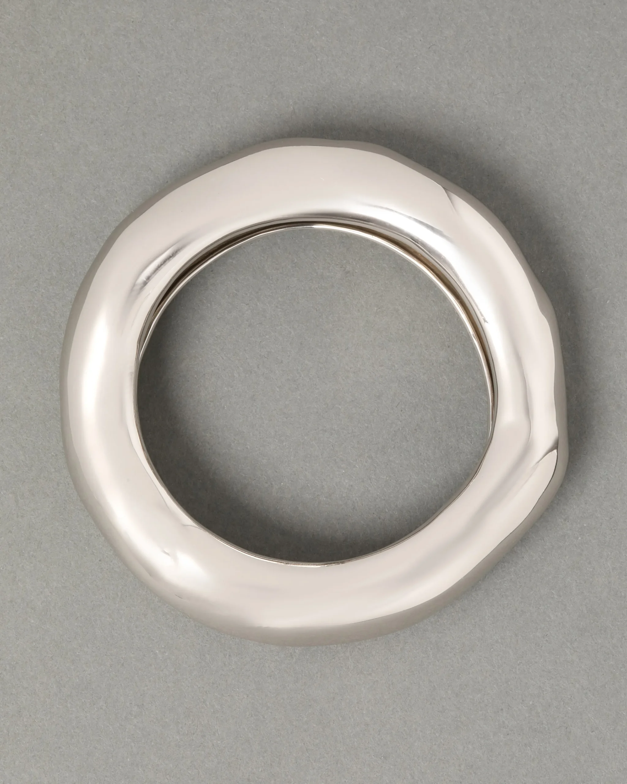 Large Molten Bangle Bracelet - Silver