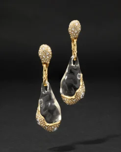 Liquid Lucite Crystal Pavé Pebble Drop Earring
