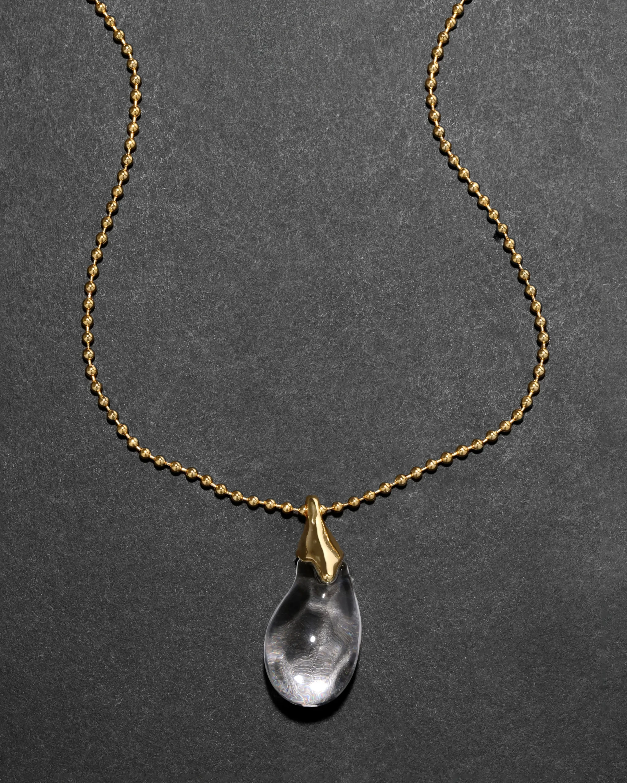 Liquid Lucite Teardrop Pendant Necklace