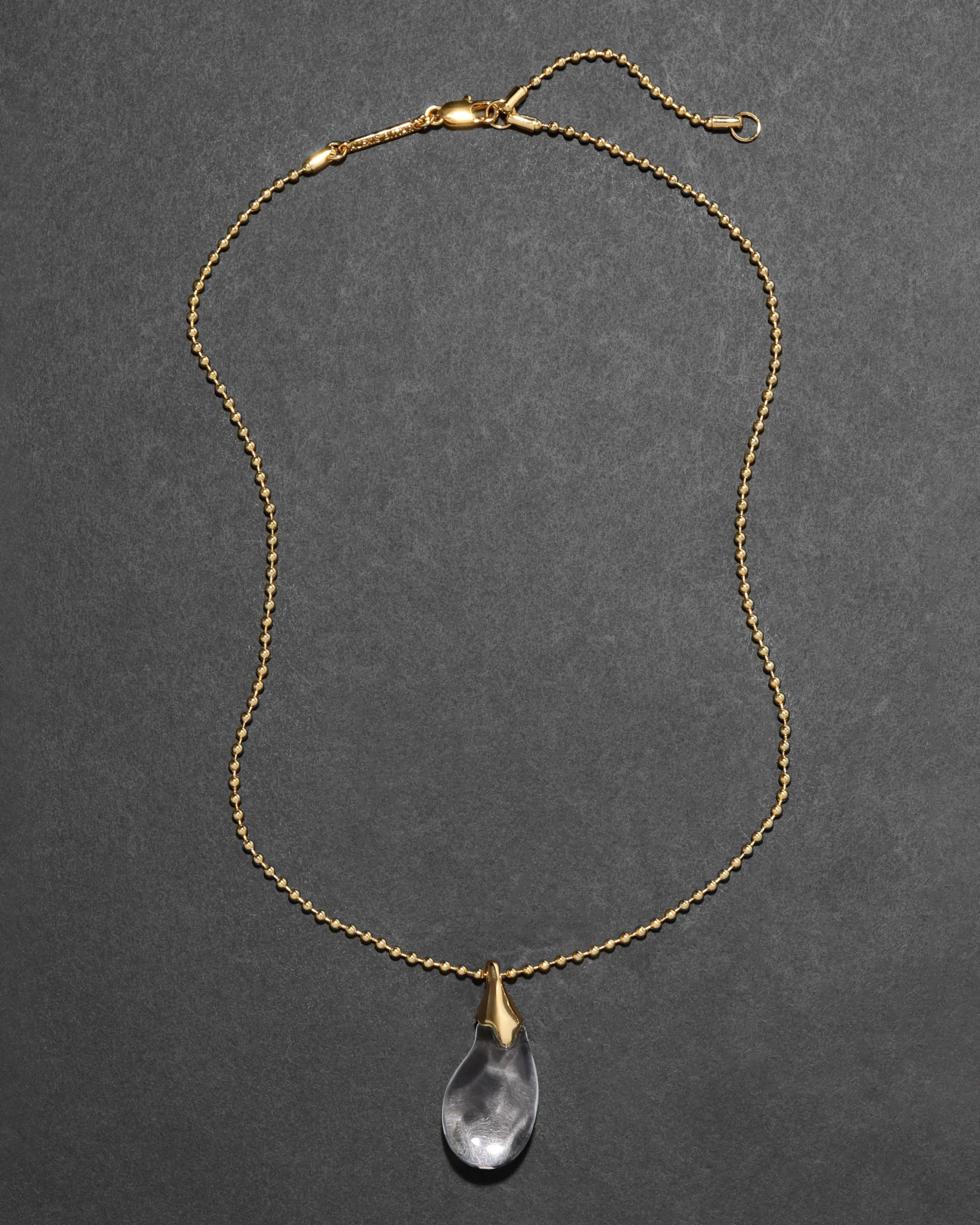 Liquid Lucite Teardrop Pendant Necklace