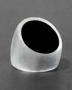 Lucite Block Ring- Silver