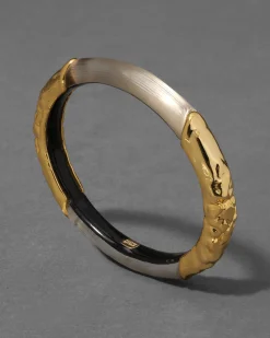 Lucite Brutalist Skinny Bangle- Warm Grey