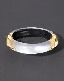 Lucite Claw Hinge Bracelet- Silver