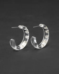 Lucite Crystal Hoop Earring- Clear