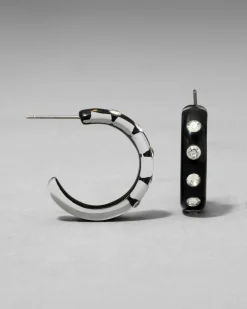 Lucite Crystal Hoop Earring- Onyx