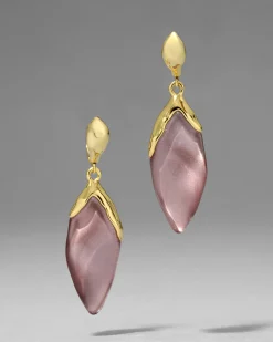 Lucite Petal Leverback Earring- Dusty Rose