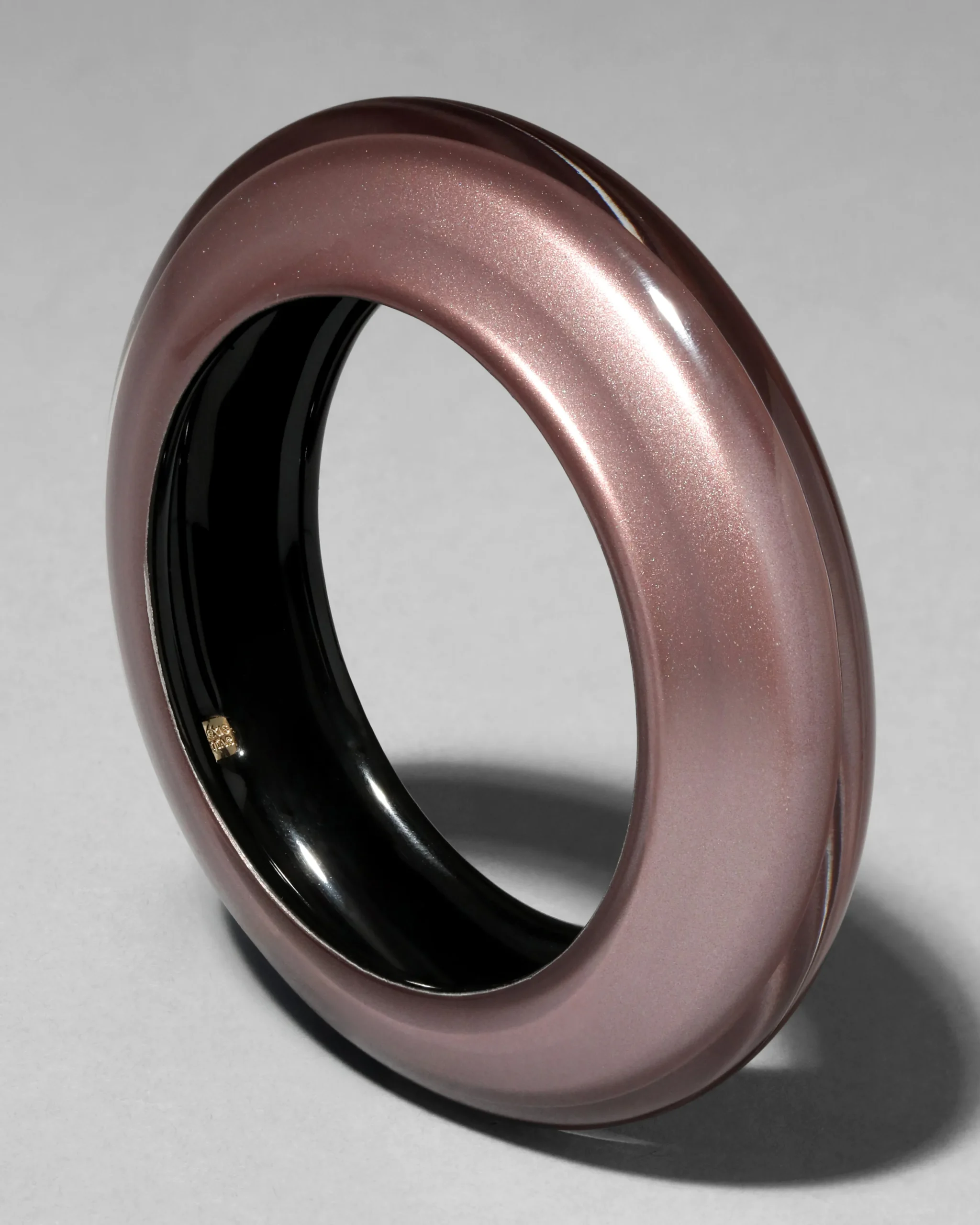 Lucite Saucer Bangle Bracelet- Dusty Rose