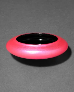 Lucite Saucer Bangle Bracelet- Neon Pink