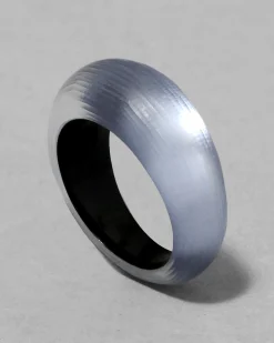 Lucite Tapered Ring- Steel Blue