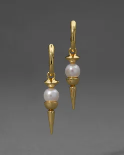 Perla Spear Drop Hoop Earring