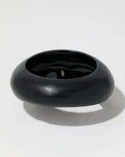 Puffy Lucite Tapered Bangle Bracelet- Black