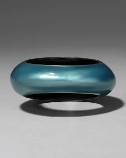 Puffy Lucite Tapered Bangle Bracelet- Metallic Sky