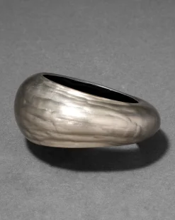Puffy Lucite Tapered Bangle Bracelet- Warm Grey