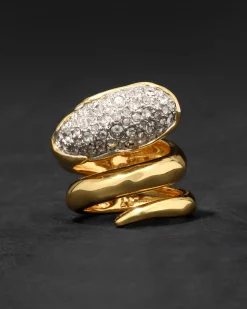 Solanales Crystal Coiled Pebble Ring