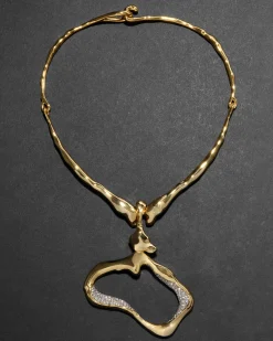 Solanales Crystal Modernist Collar Necklace