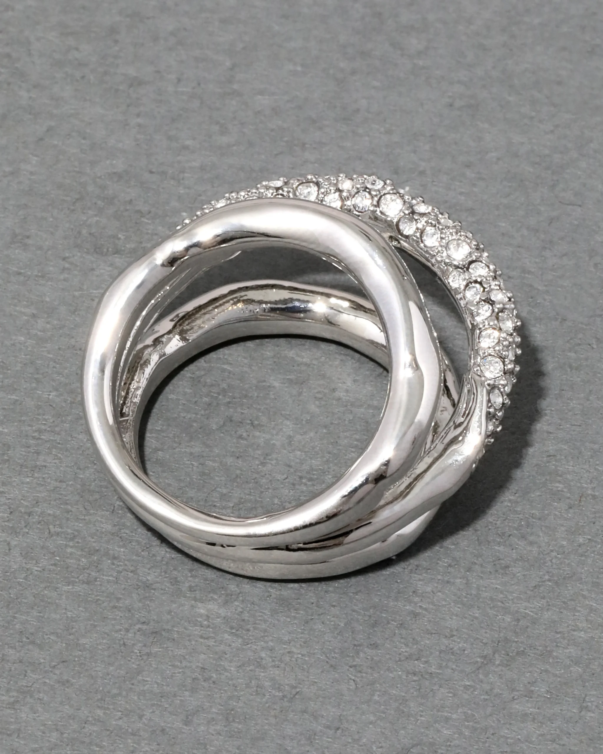 Solanales Crystal Orbiting Ring- Silver