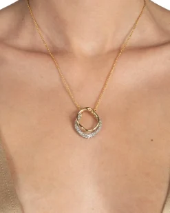Solanales Gold Crystal Orbit Necklace
