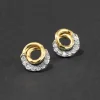 Solanales Gold Crystal Spiral Stud Earring