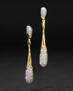 Solanales Linear Crystal Teardrop Earring