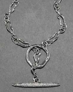 Solanales Silver Crystal Toggle Necklace