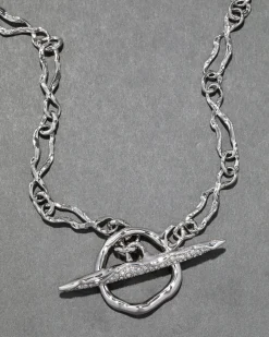 Solanales Silver Crystal Toggle Necklace